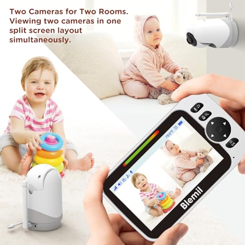 Split-Screen Video Baby Monitor with Night Vision