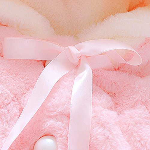 Pink Faux Fur Hooded Cape for Newborn Girls