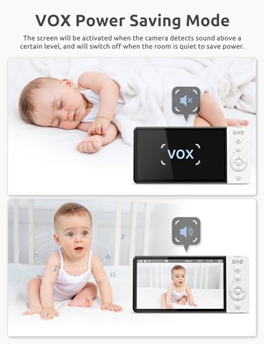 GHB Baby Monitor with Camera, Night Vision, 2-Way Audio