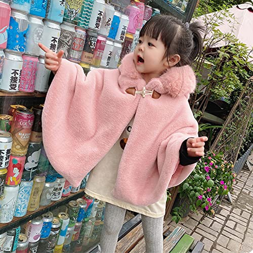 De feuilles Toddler Girls Hooded Fuzzy Fleece Cape