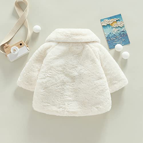 White Faux Fur Cape Coat for Baby Girl