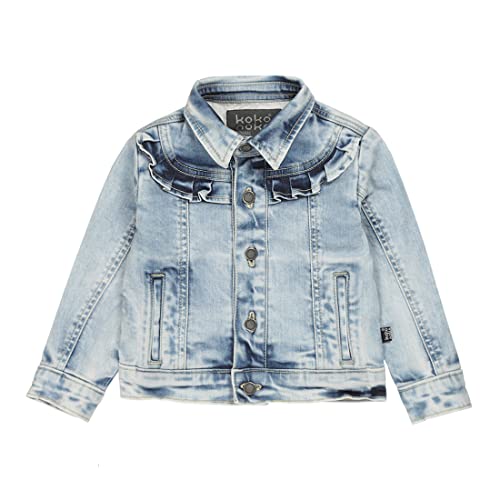 Koko Noko Baby Girls Blue Denim Jacket with Ruffles