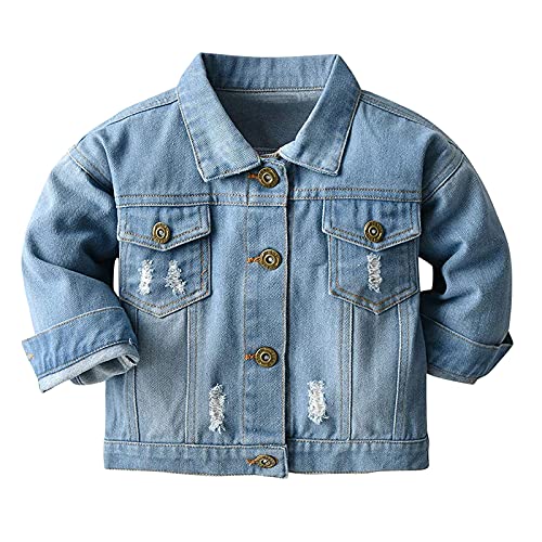 Girls Boys Denim Jacket Kids Fashion Cowboy Coat