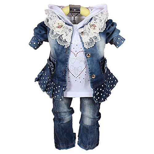 Baby Girl Denim Set: Shirt, Jacket, Jeans (2-3 Years)