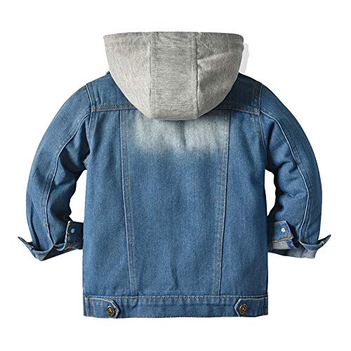 IDOPIP Baby Hooded Denim Jacket Coat Hoodie