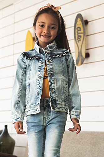 Koko Noko Baby Girls Blue Denim Jacket with Ruffles