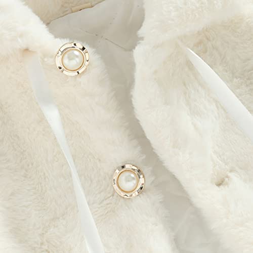 White Faux Fur Cape Coat for Baby Girl