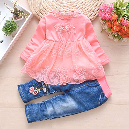Peacolate Baby Girls Clothing Set: T-shirt, Jacket, Jeans