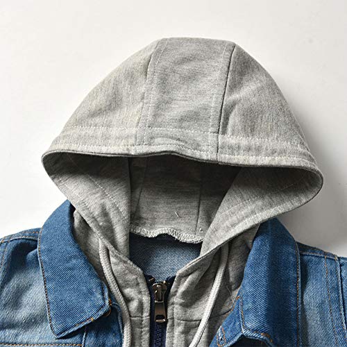 IDOPIP Baby Hooded Denim Jacket Coat Hoodie