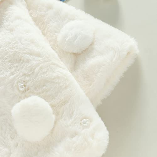 White Faux Fur Cape Coat for Baby Girl