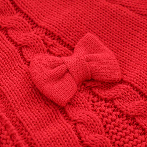Famuka Toddler Girls Red Knitted Hooded Cape