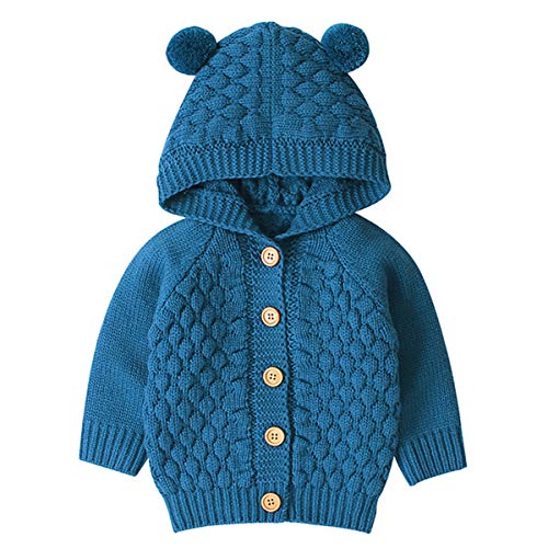 Puseky Knit Hooded Cardigan for Baby Boys and Girls