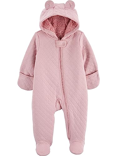 Carter's Baby Girls Pink Fleece Footed Jumpsuit
