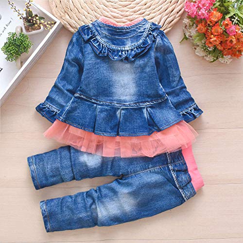Peacolate Baby Girls Clothing Set: T-shirt, Jacket, Jeans