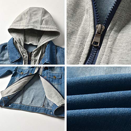 IDOPIP Baby Hooded Denim Jacket Coat Hoodie
