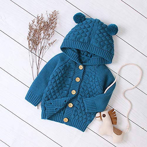 Puseky Knit Hooded Cardigan for Baby Boys and Girls