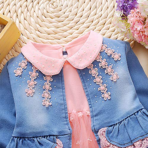 De feuilles Baby Girls Jean Jacket Outfit Set