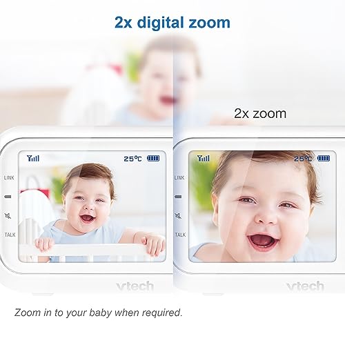 VTech VM3250 Video Baby Monitor with Camera, Long Range, LCD Screen, Night Vision