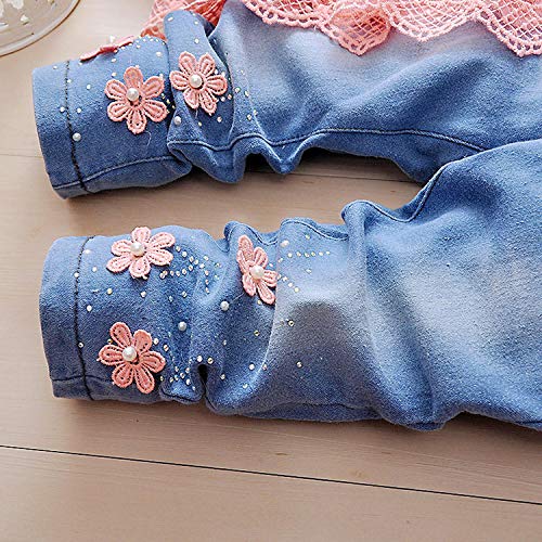 De feuilles Baby Girls Jean Jacket Outfit Set