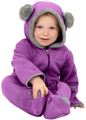 Brighter-violet Fleece Baby Bunting Romper, 0-3 Months