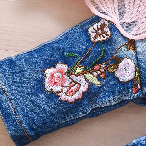 Peacolate Baby Girls Clothing Set: T-shirt, Jacket, Jeans