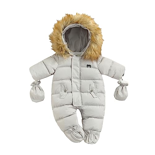 Winter Snowsuit Hooded Coat Romper for Baby Boys Girls