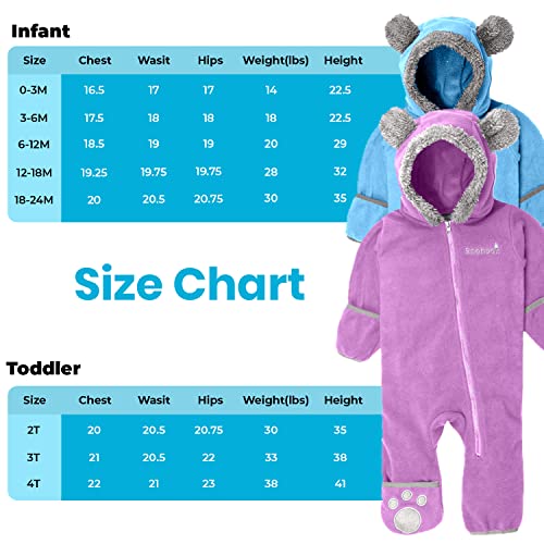 Brighter-violet Fleece Baby Bunting Romper, 0-3 Months