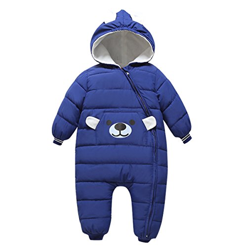 Cartoon Hooded Winter Snowsuit for Baby (Navy, 6-9 Months)