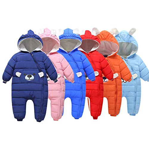 Cartoon Hooded Winter Snowsuit for Baby (Navy, 6-9 Months)