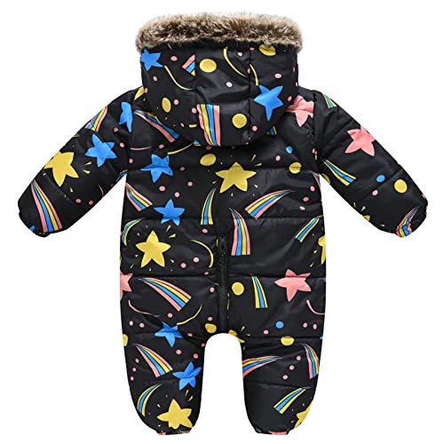 Black Hooded Winter Snowsuit for Baby Boys and Girls