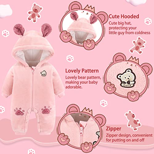 Fairy Baby Infant Hooded Snowsuit Pink 6-9 Months