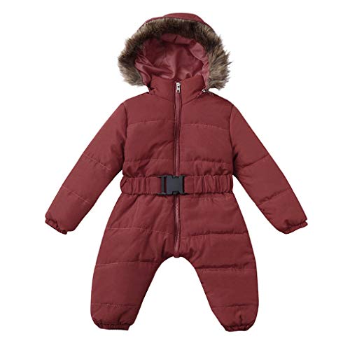 Brown Snowsuit Pramsuit with Faux Fur Hood for Baby