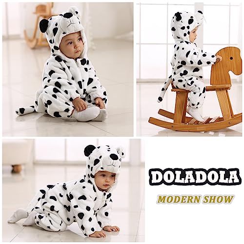 Snow Leopard Hooded Romper Jumpsuit for Toddlers