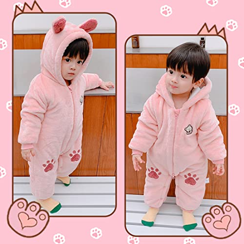 Fairy Baby Infant Hooded Snowsuit Pink 6-9 Months