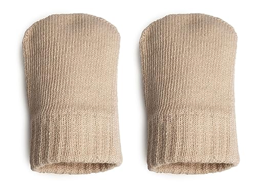 Beige Unisex Baby Cotton Mitten Gloves 0-12 Months