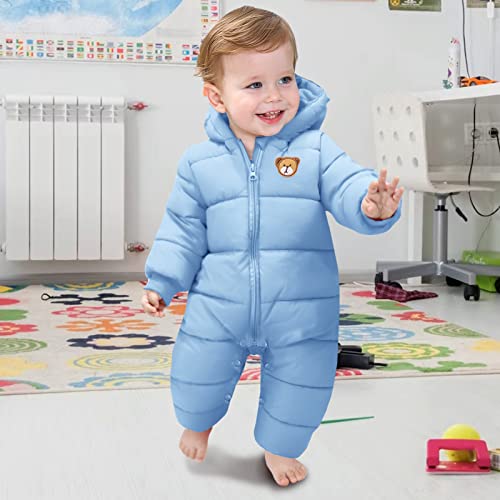 Blue Baby Snowsuit Jumpsuit, 6-9 Months