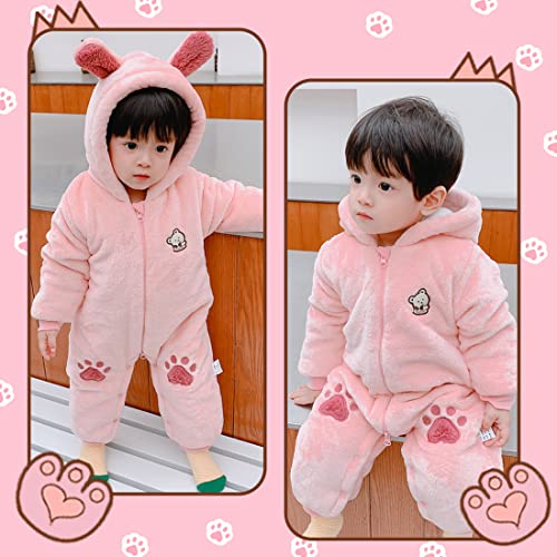 Fairy Baby Infant Hooded Snowsuit Pink 6-9 Months