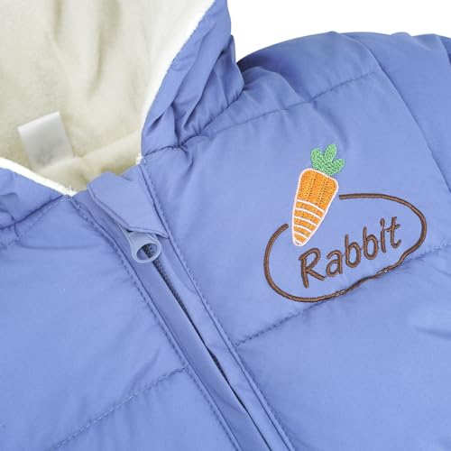 Baby Snowsuit Hooded Jumpsuit - 0-6 Months Blue