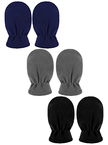 Set of 3 Baby/Toddler Fleece Mittens, 6-18 Months