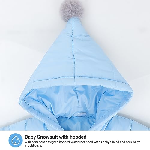 Blue Baby Snowsuit Jumpsuit, 6-9 Months