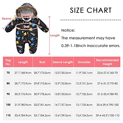 Black Hooded Winter Snowsuit for Baby Boys and Girls