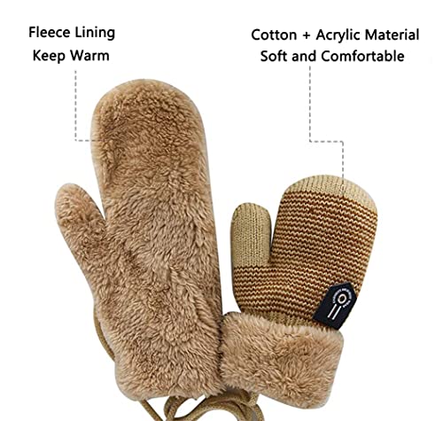 AIDIER Baby Winter Knitted Fleece Lined Mittens 6M-3Y