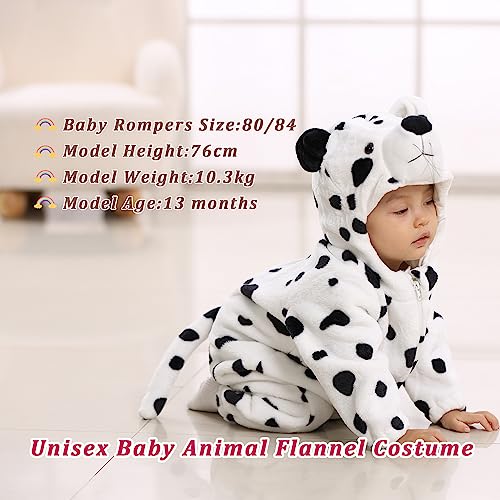 Snow Leopard Hooded Romper Jumpsuit for Toddlers