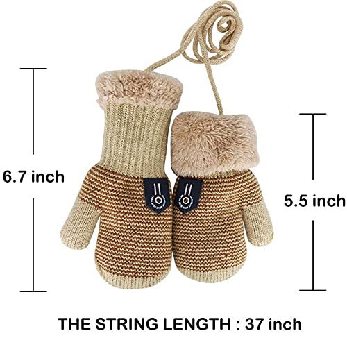 AIDIER Baby Winter Knitted Fleece Lined Mittens 6M-3Y