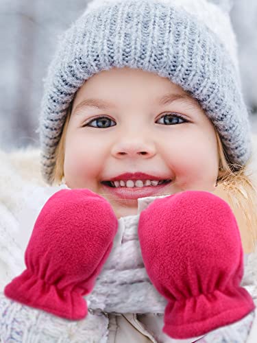 6 Pairs Newborn Baby Fleece Lined Mittens Set