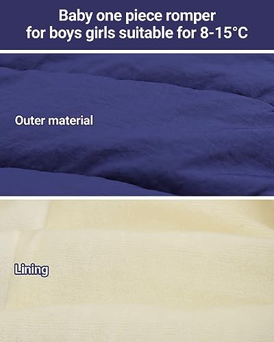 Minizone Baby Hooded Snowsuit Warm Winter Romper, Navy Blue