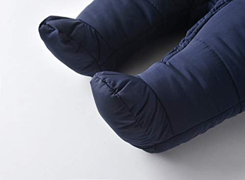 Blue Winter Hooded Snowsuit Jumpsuit for Infant Boys/Girls