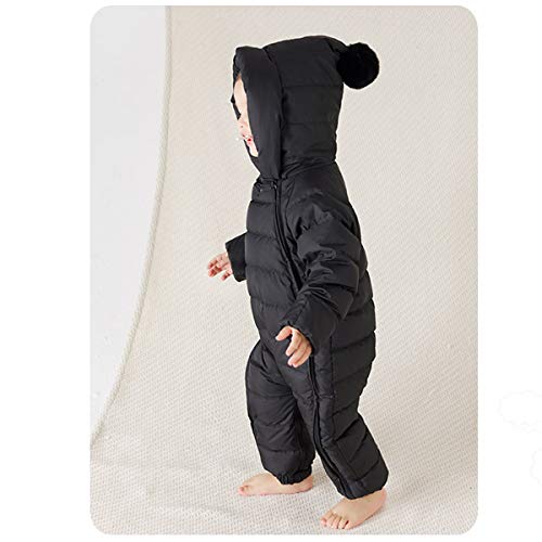 famuka Baby Winter Hooded Puffer Snowsuit, Black