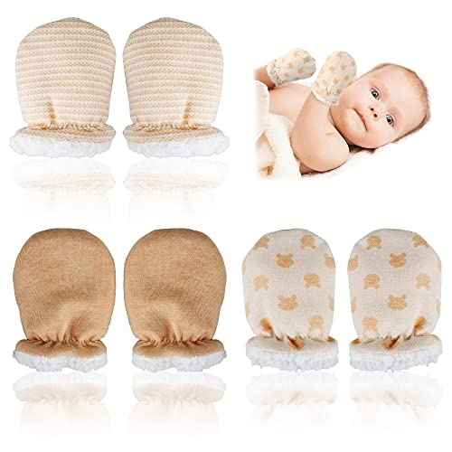 3 Pairs Baby Mittens - Anti-Scratch, Warm Winter