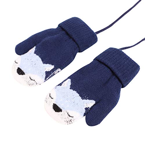 Cute Fox Winter Mittens for Boys and Girls, Age 1-3